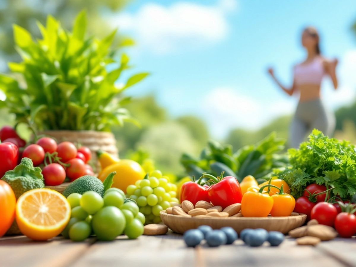 Fructe proaspete și legume, exerciții în aer liber.