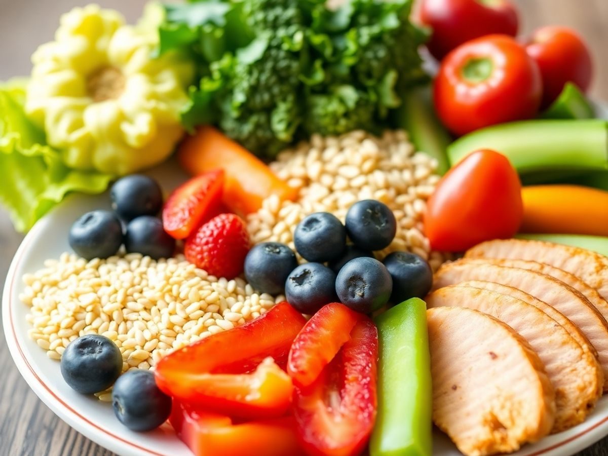 Plată cu alimente sănătoase, fructe și legume proaspete.