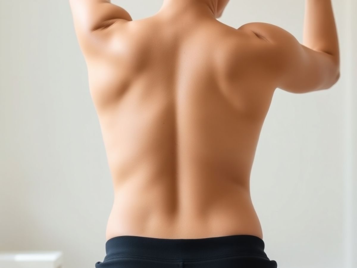 Persoană executând exercițiu pentru postură corectă a spatelui.